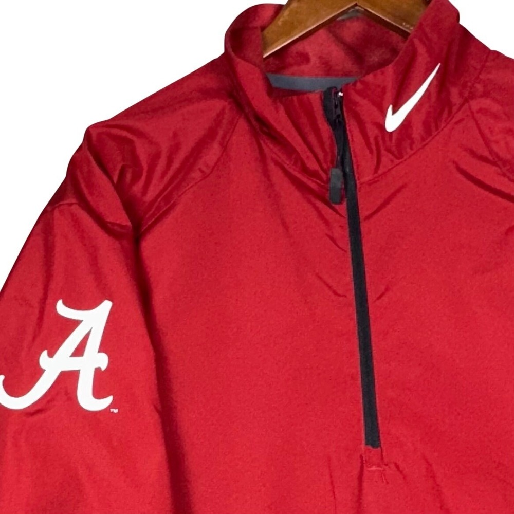 Nike Alabama Crimson Tide Mens Large Red Short Sleeve 1/4 Zip Windbreaker Jacket